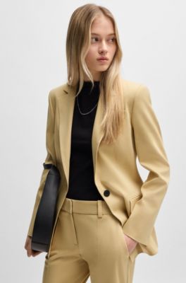 Regular-length jacket in stretch material, Light Beige