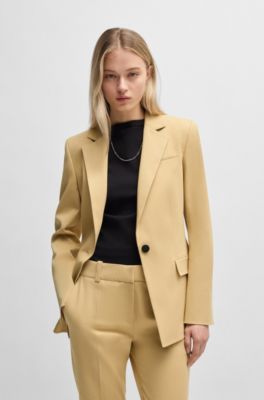 Regular-length jacket in stretch material, Light Beige