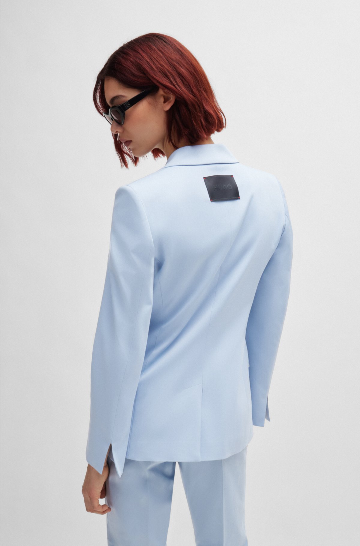 Regular-length jacket in stretch material, Light Blue