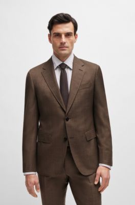 BOSS Regularfit suit in micropatterned virgin wool