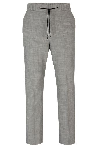 Extra-slim-fit trousers in linen-look material, Light Grey
