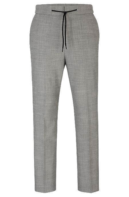 Extra-slim-fit trousers in linen-look material, Light Grey