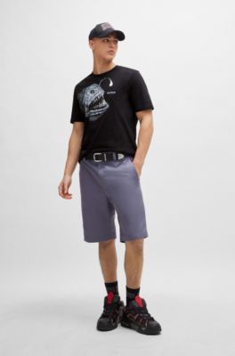 HUGO Cottonjersey regularfit Tshirt with seasonal artwork