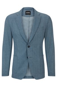 BOSS - Slim-fit jacket in wrinkle-resistant mesh