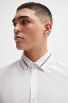HUGO Slimfit shirt with piped collar and cuffs
