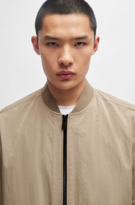 BOSS Waterrepellent jacket in cottoneffect crinkle fabric