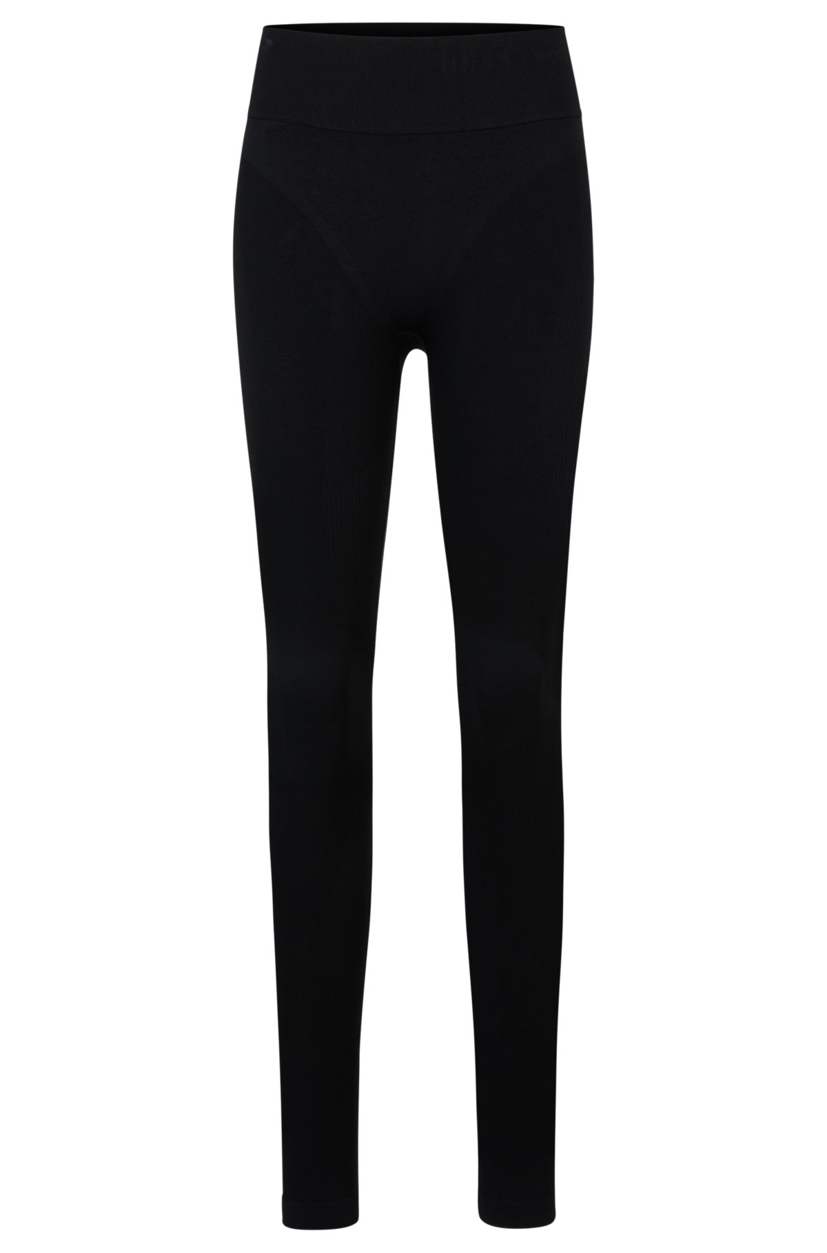 NAOMI x BOSS stretch-jersey leggings with branded waistband, Black