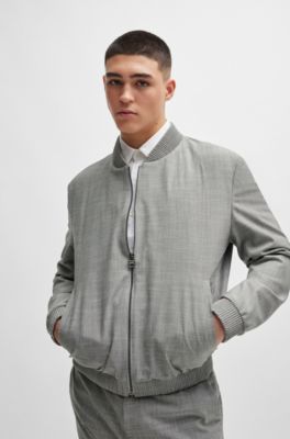 HUGO - スリムフィットジャケット リネンルック マテリアル 