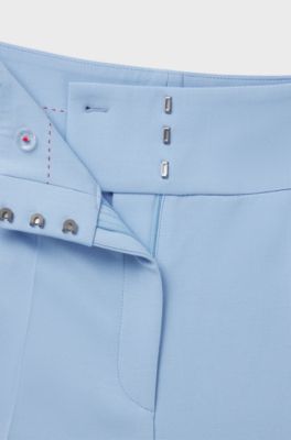 Pantalon Regular Fit &eacute;vas&eacute; &agrave; taille haute, bleu clair