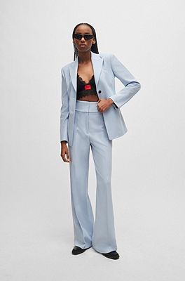 HUGO - Regular-fit high-waisted trousers with flared leg