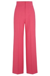 Regular-fit broek met hoge taille en uitlopende pijpen, Pink