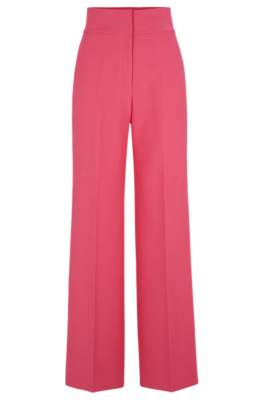 Regular-fit high-waisted trousers with flared leg 1