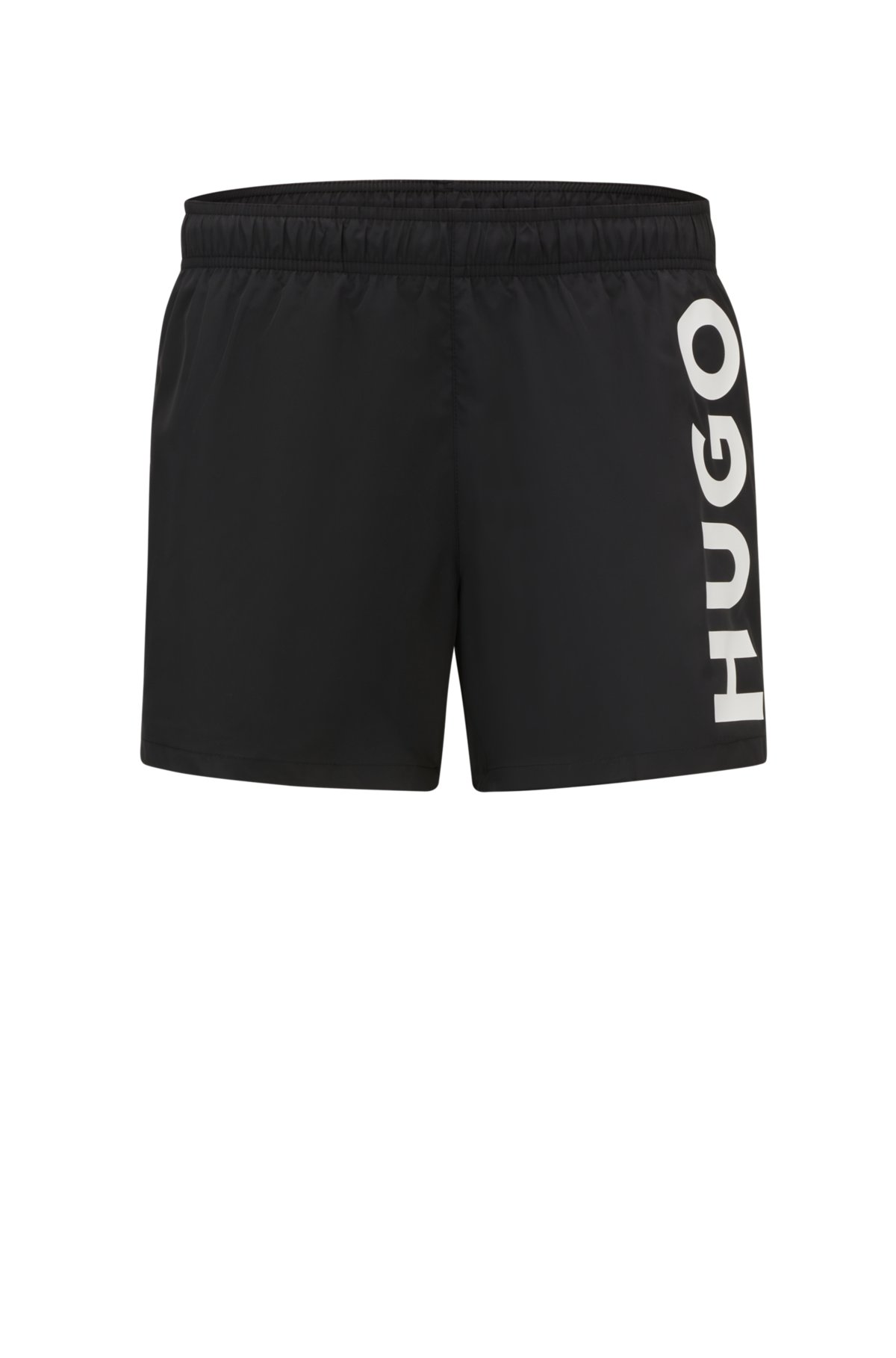 Logo-print swim shorts in quick-dry fabric, Black