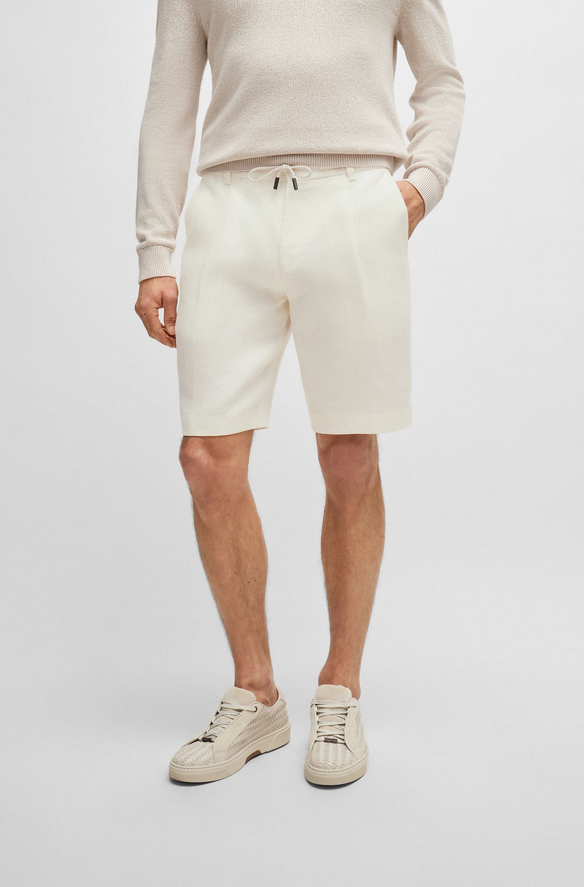 BOSS Sweat Shorts - Navy w. White » New Styles Every Day