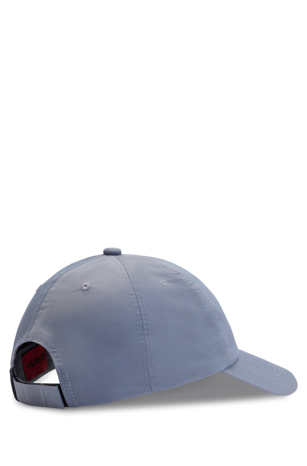 Waterproof-nylon cap with stacked logo badge, Light Blue