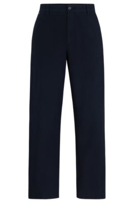 BOSS - Relaxed-fit trousers in stretch-cotton poplin