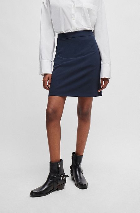 Regular-fit skirt in an A-line shape, Dark Blue