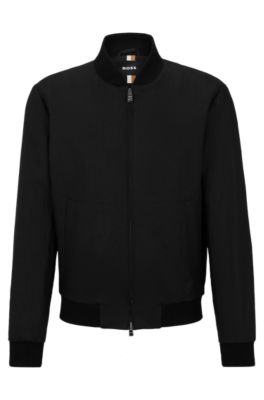 BOSS Slimfit bomber jacket in linen with full lining