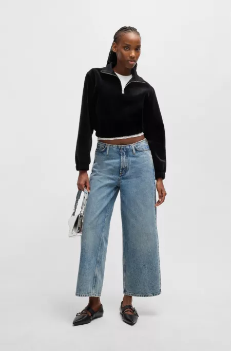 Haut Slim sans manches à la structure côtelée irrégulière