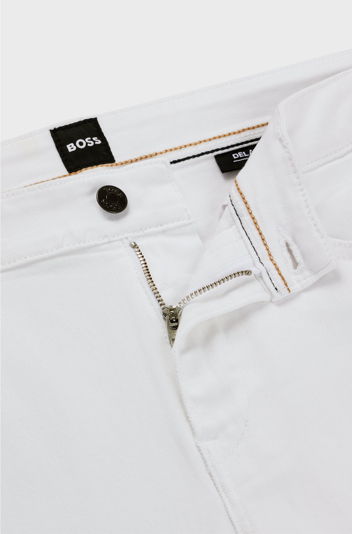 Slim-fit jeans in white cashmere-touch denim, White