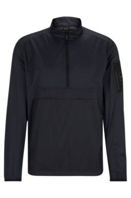 Hugo Boss Water-repellent Regular-fit Windbreaker In Ripstop Fabric In Black