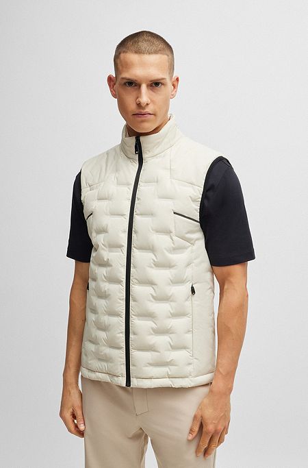 Water-repellent gilet with quilting, Natural