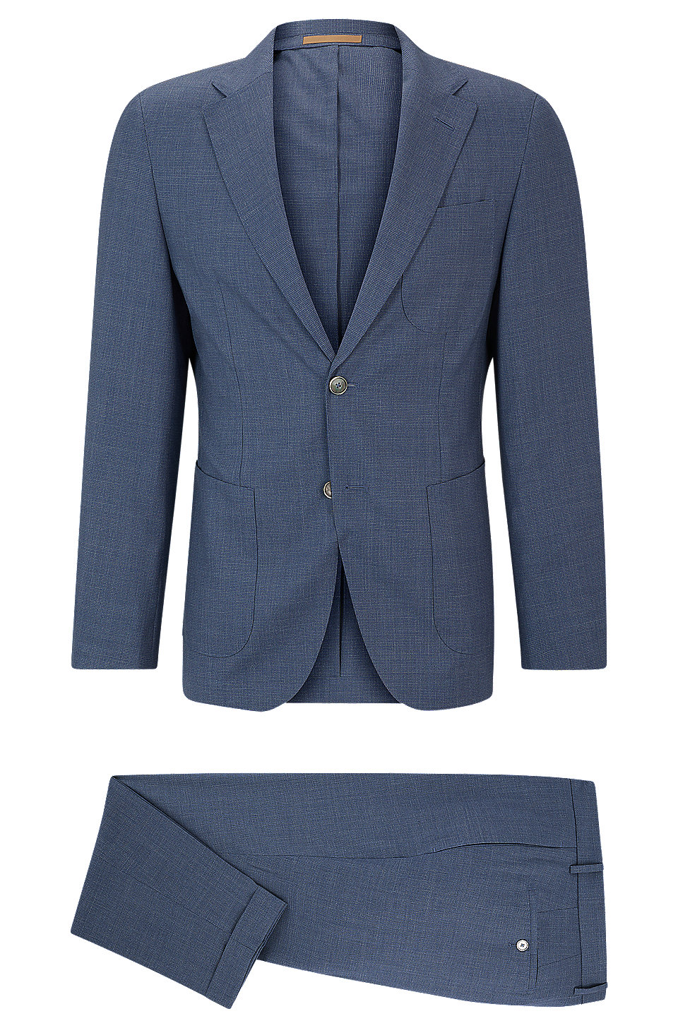 BOSS - Slim-fit suit in patterned virgin wool and silk