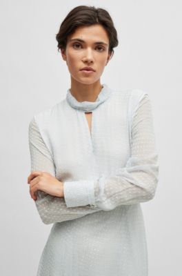 BOSS Silkblend dress with mixed patterns