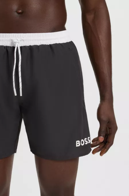 Swim shorts with contrast logo