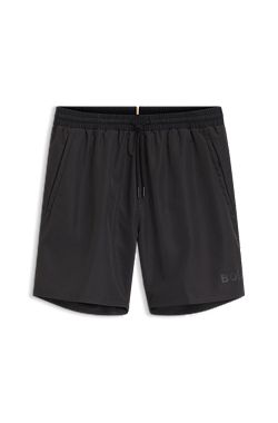 Swim shorts with contrast logo and piping