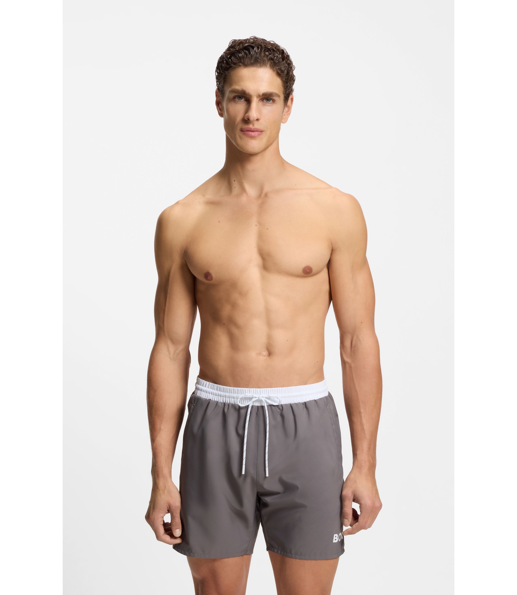 Schnell trocknende Badeshorts mit Logo-Print