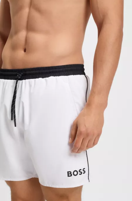 Swim shorts with contrast logo
