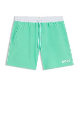 Swim shorts with contrast logo and piping 1