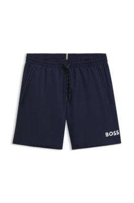 Boss Uomo Blu Scuro Boxer Da Mare Con Logo