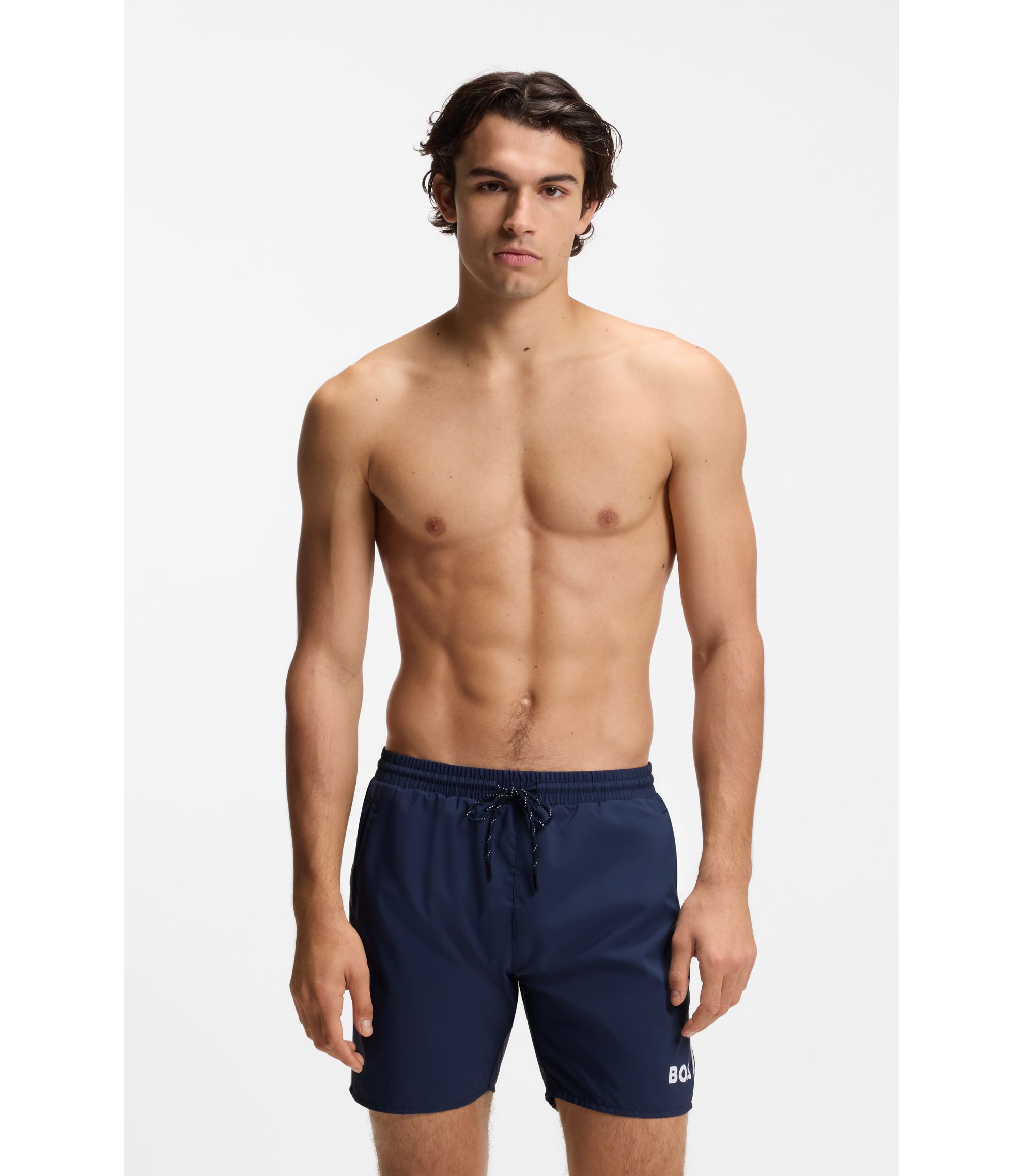 Schnell trocknende Badeshorts mit Logo-Print