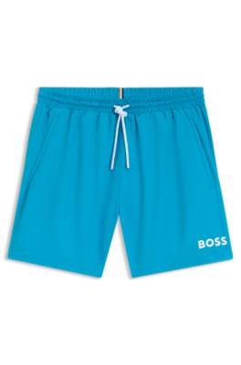 Swim shorts with contrast logo and piping 1