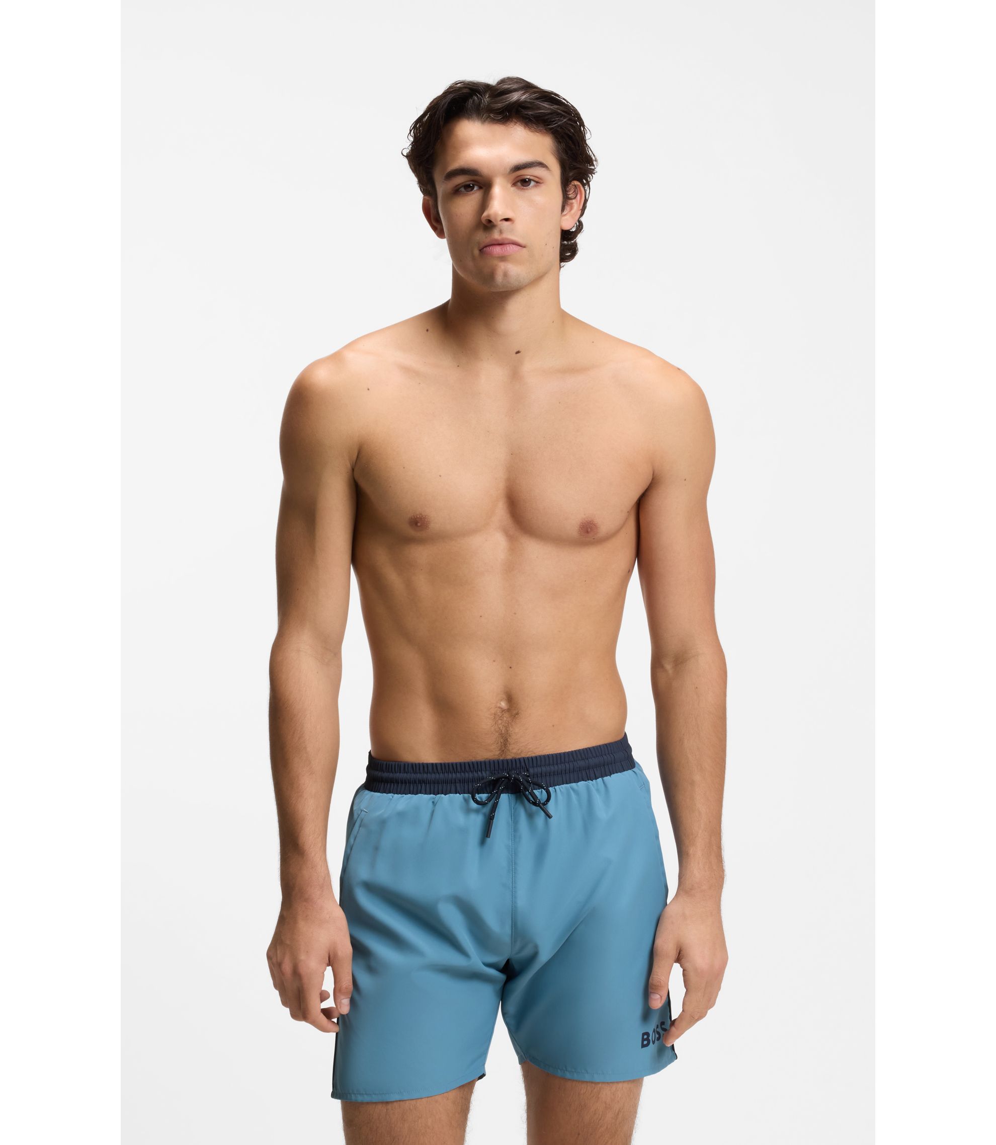 Schnell trocknende Badeshorts mit Logo-Print