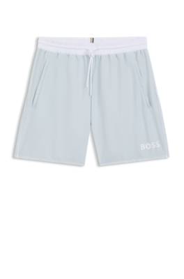Swim shorts with contrast logo and piping 1