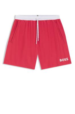 Swim shorts with contrast logo and piping 1