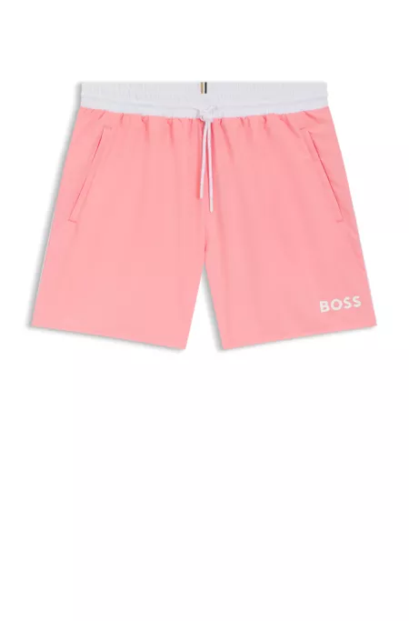 Short de bain à logo contrastant et liseré