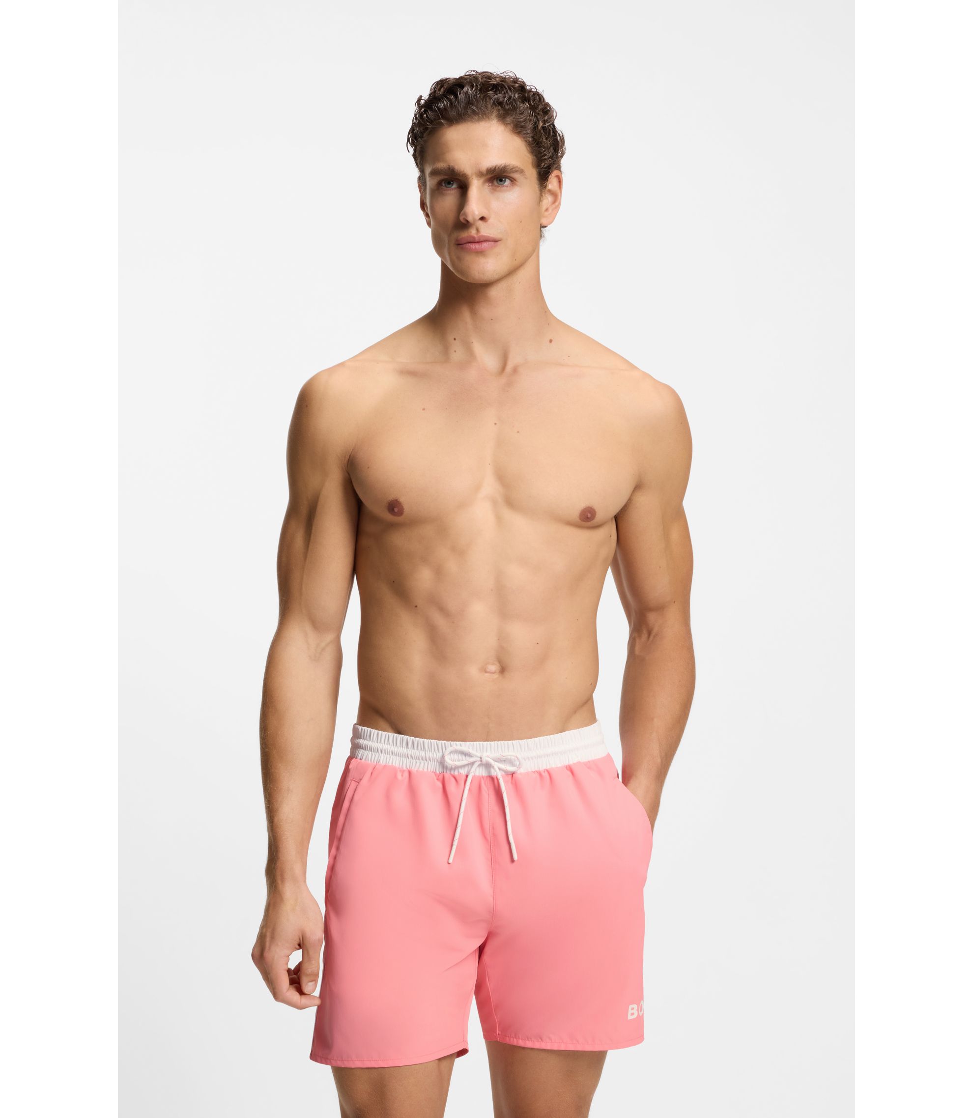 Schnell trocknende Badeshorts mit Logo-Print