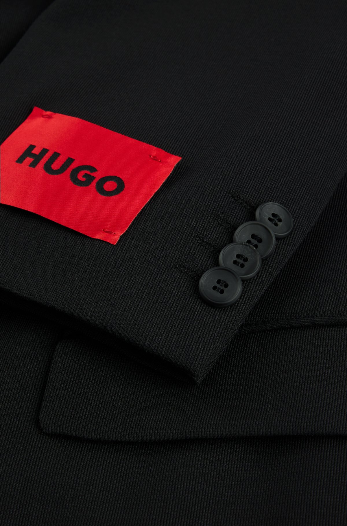 HUGO - Three-piece slim-fit suit in performance-stretch jersey