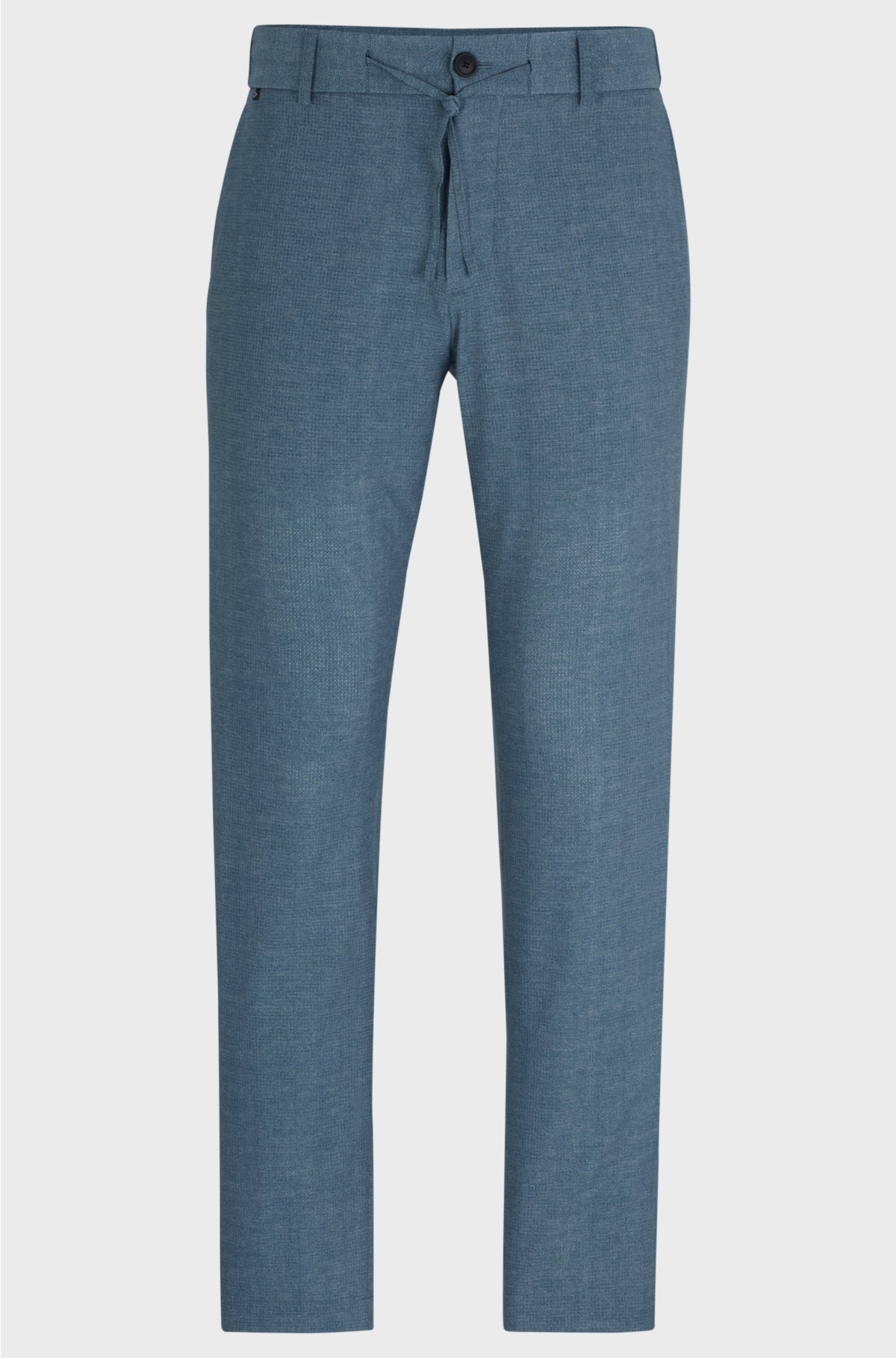 Slim-fit trousers in wrinkle-resistant mesh, Blue