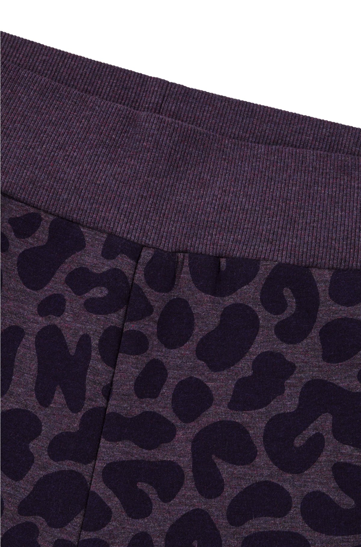NAOMI x BOSS cotton-blend tracksuit bottoms with leopard print, Dark Purple