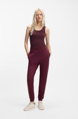 Cotton-blend tank top with stacked-logo embroidery, Bordeaux