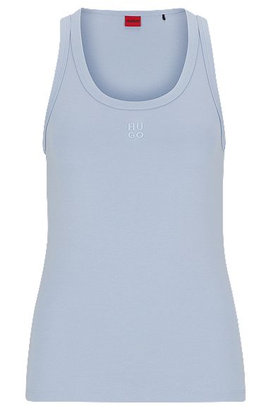 Cotton-blend tank top with stacked logo, Light Purple