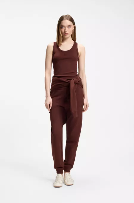 Cotton-blend tank top with stacked-logo embroidery