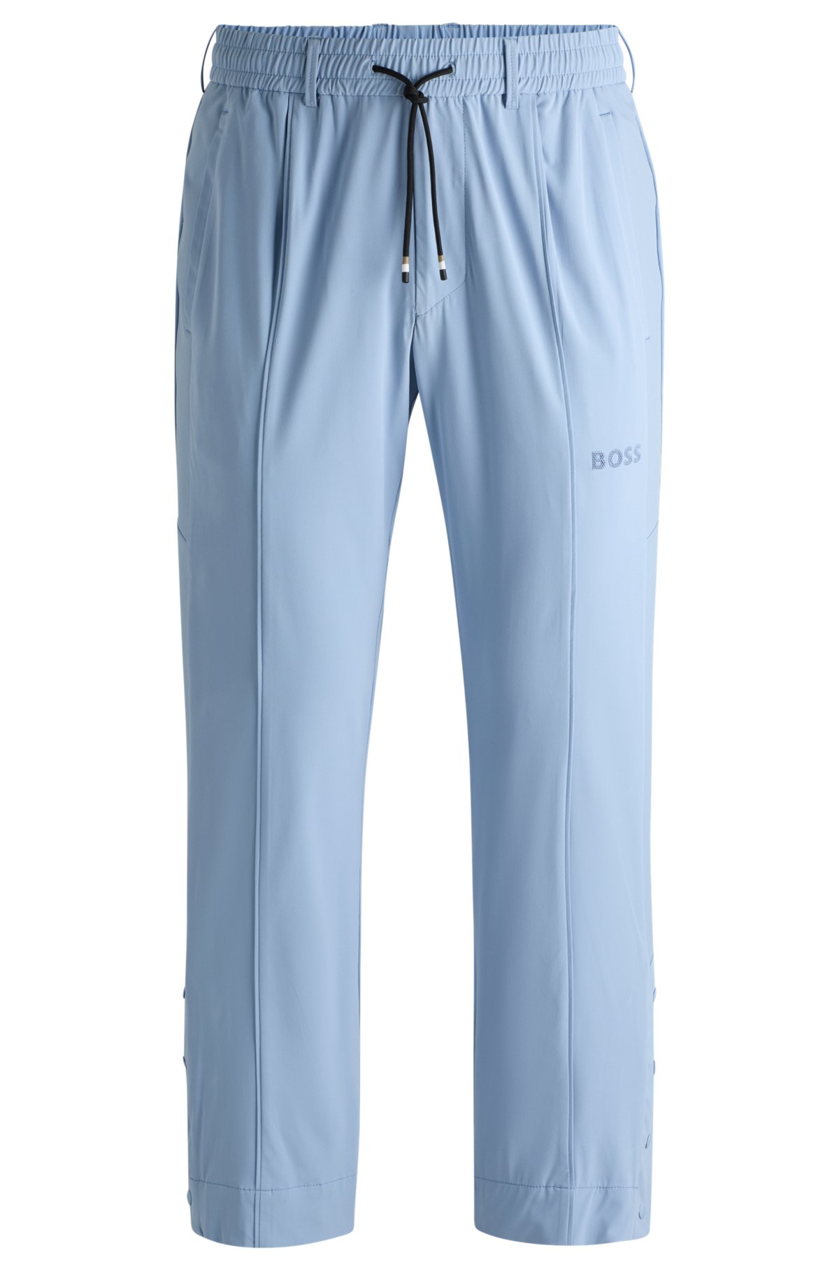 Relaxed-fit trousers with double-monogram badge, Light Blue
