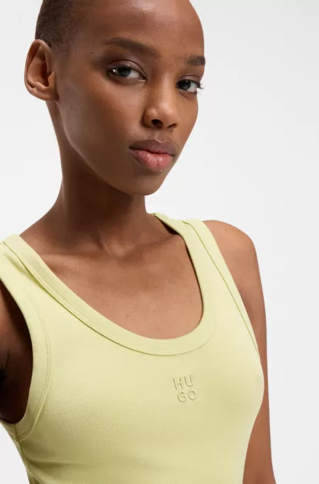 Cotton-blend jersey midi dress with stacked logo