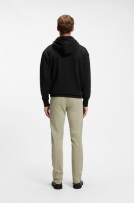 Cotton-terry hoodie with logo print, Black